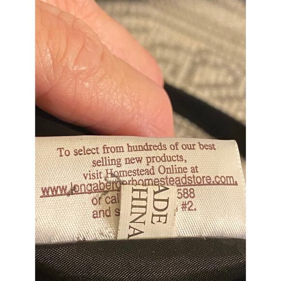 Longaberger Canvas Leather Small Tote / Purse 9 X 11 in. Brown Tan Black Stripes - Picture 13 of 13